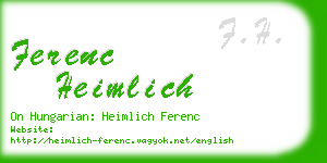 ferenc heimlich business card